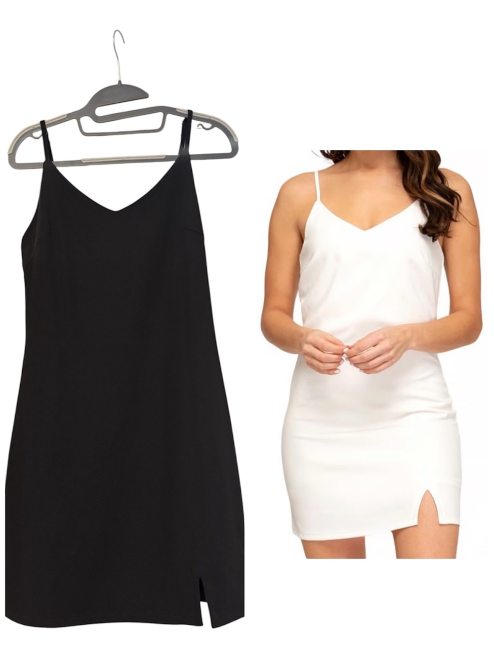 Classic V-Neck Cami Slip Dress, Black, Small